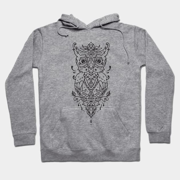 Owl Tattoo Design Hoodie by TigrArt